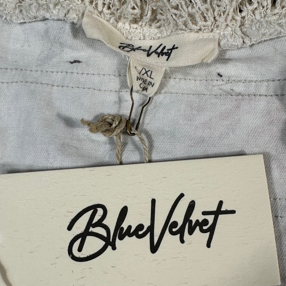 Blue Velvet Duster NWT Women L/XL Taupe Floral Crochet Lace Trim Kimono Boho - Picture 8 of 11